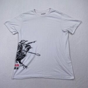 Espolon Tequila Men's T Shirt Size Medium White Day of the Dead Skull Rooster